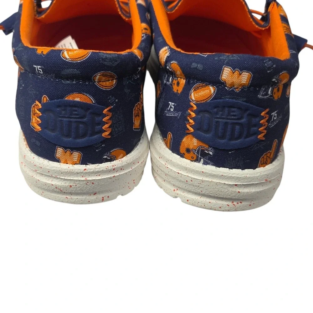 Hey Dude Wally Whataburger Mens 10 Blue Orange Slip On Casual Shoes Texas NWT